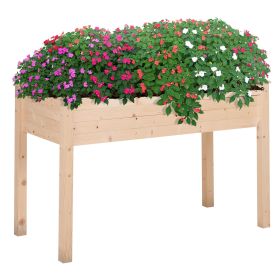 Outsunny Raised Garden Bed with Legs, 48" x 22" x 30", Elevated Wooden Planter Box, Self-Draining with Bed Liner for Vegetables, Herbs Outsunny Raised Garden Bed with Legs, 48" x 22" x 30", Elevated Wooden Planter Box, Self-Draining with Bed Liner for Vegetables, Herbs